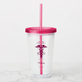 Simple Red Caduceus Registered Nurse RN Symbol Take Away Mugg