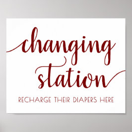 Simple Red Changing Station | Candy Apple-händelse Poster