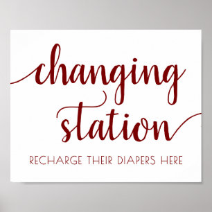 Simple Red Changing Station Candy Apple-händelse Poster