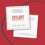Simple Red Golden White Beauty Salon Coupon Rabattkort<br><div class="desc">Elegant anpassade kupongmall för skönhetssalon. Modern chic med rött ram och rött färgad/guld typsnitt. Den här kupongen är en underbar marknadsföring verktyg för att belöna dina bästa eller nya kunder. Perfekt för skönhetssalon,  hår,  makeup,  massage,  nagel eller skönhetsrelaterade professioneller.</div>