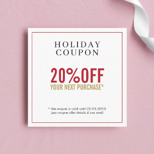 Simple Red Golden White Beauty Salon Coupon Rabattkort