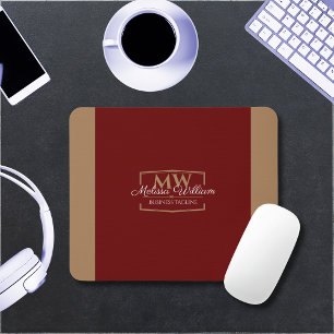 Simple Red Guld Monogram Musmatta