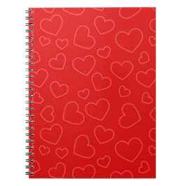 Simple Red Heart Mönster Anteckningsbok