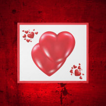 Simple Red Hearts on White Happy Valentine Day K