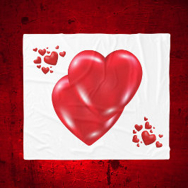 Simple Red Hearts på vita hjärtans dag | Fleecefilt