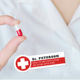Simple Red Kor Medical Healthcare Nurse Namn brick Namnbricka