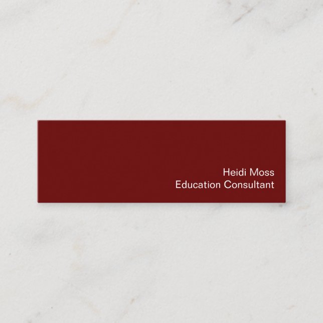 Simple Red Minimalist Education Consultant Mini Visitkort (Framsida)