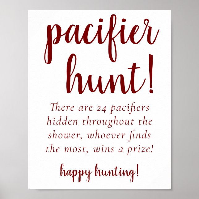 Simple Red Nappar Hunt | Skuggspel för kandisäpple Poster (Framsidan)