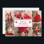 Simple Red Photo Collage Modern jul Julkort<br><div class="desc">Modern fotojulkort med enkel layout med sex av dina favoritfoton i familjen. I mitten är hälsning "God jul" i ett skript i elegant i rött över en vit bakgrund. Baksidan har ditt personlig-meddelande.</div>