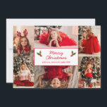 Simple Red Photo Collage Modern jul Julkort<br><div class="desc">Modern fotojulkort med enkel layout med sex av dina favoritfoton i familjen. I mitten är hälsning "God jul" i ett skript i elegant i rött över en vit bakgrund. Baksidan har ditt personlig-meddelande.</div>