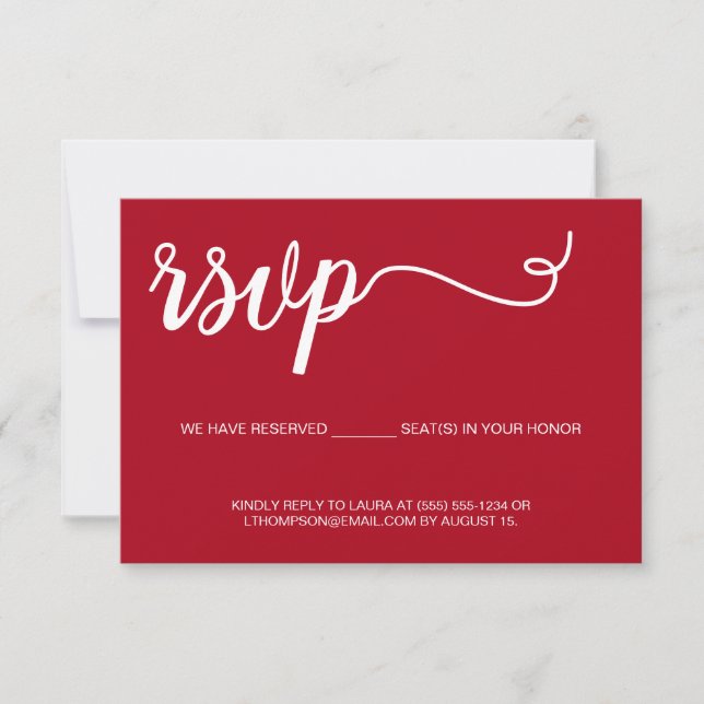 Simple Red RSVP vigsel Reserverad plats OSA Kort (Framsida)