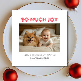 Simple Red, så mycket Joy Baby Pet Hund jul Julkort
