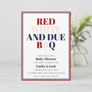 Simple Red White och 4 juli Patriotic Inbjudningar