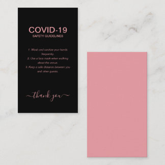 Simple Ro Covid Safety Guidelines Black Visitkort