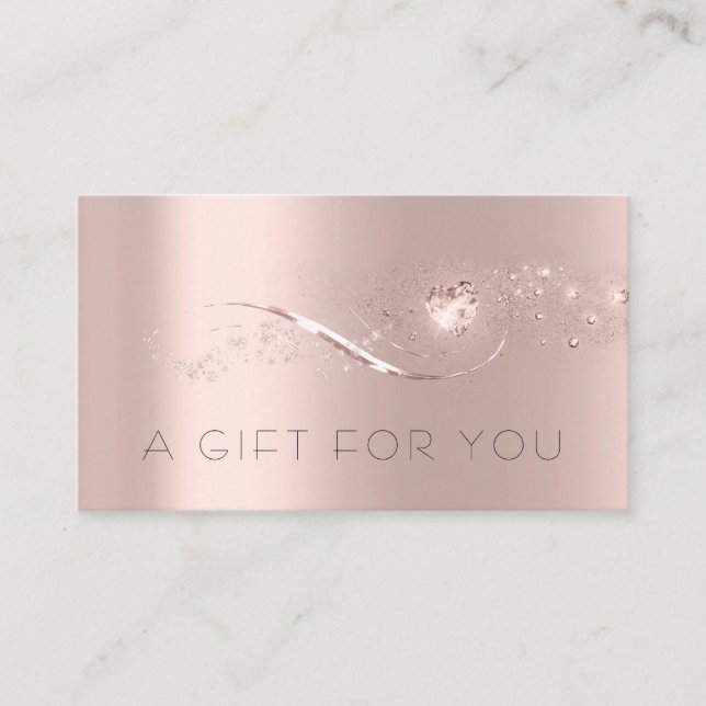 Simple Ro Guld Heart Gift Certificate Beauty Lux Tidsbeställning Kort (Framsida)
