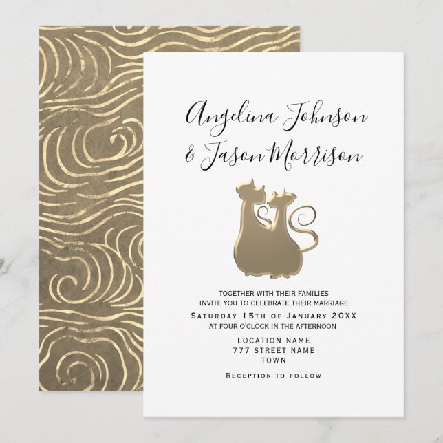 Simple Romantic Bröllop Inbjudningar (Fram/baksida)