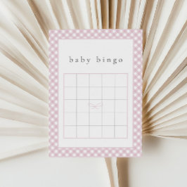 Simple Rosa Bow Baby Bingo-spelkort