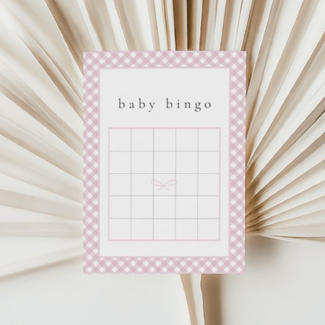 Simple Rosa Bow Baby Bingo-spelkort (Skapare uppladdad)