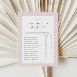Simple Rosa Bow Mamma eller Pappa Game Card