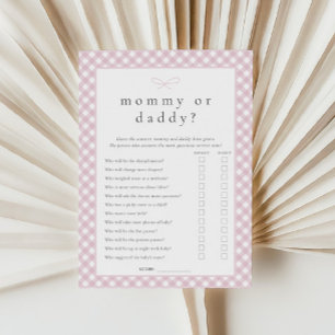 Simple Rosa Bow Mamma eller Pappa Game Card