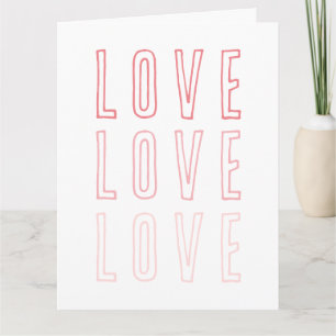 Simple Rosa Kärlek Kärlek Kärlek Valentinfoto Kort