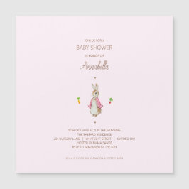 Simple Rosa Peter the Rabbit Magnetisk Inbjudningskort