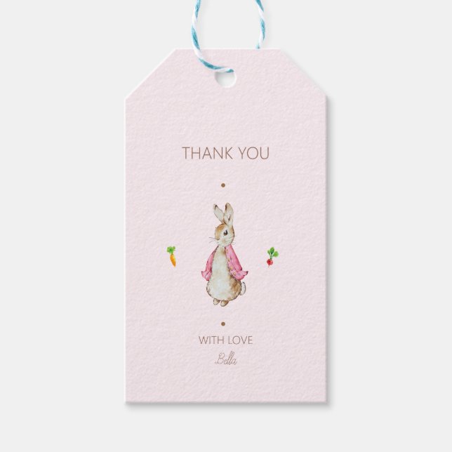 Simple Rosa Peter the Rabbit Presentetikett (Framsidan)