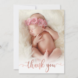 Simple Rose Gold Script Baby Photo Tack