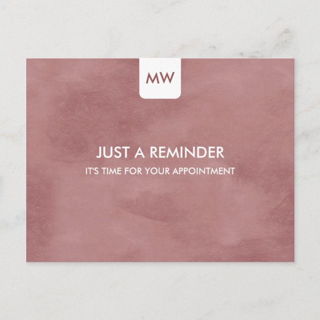 Simple Rosy Brown Chic Möte påminnelse QRCode Vykort (Framsida)