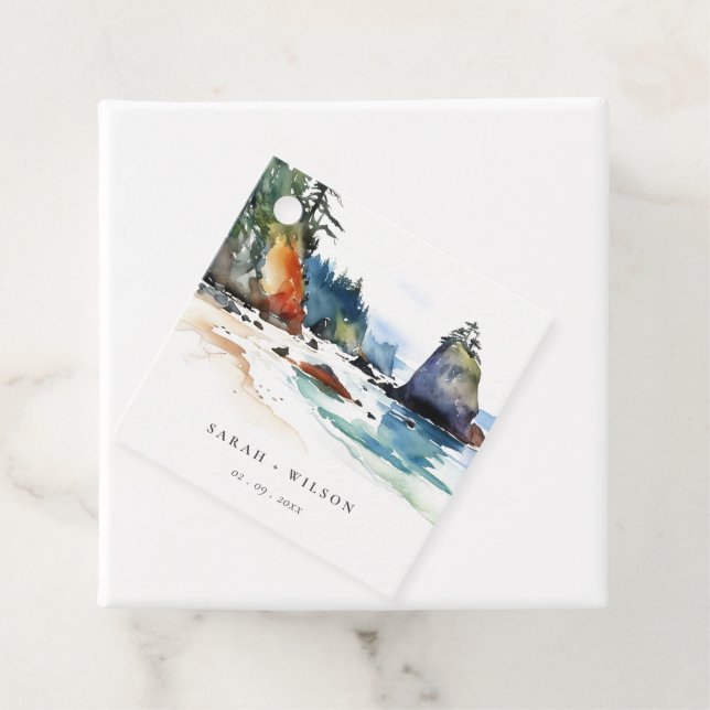 Simple Ruby Beach Olympic nationalpark Bröllop Gåvor Etiketter (På plats)