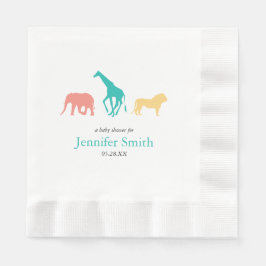 Simple Safari Animal Boy Baby Shower Sip and See Pappersservett