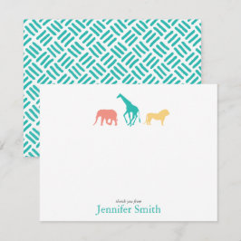 Simple Safari Animal Personalize Stationery Boy Inbjudningar