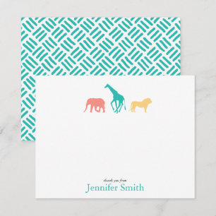 Simple Safari Animal Personalize Stationery Boy Inbjudningar