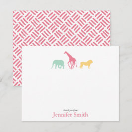 Simple Safari Animal Personalize Stationery Inbjudningar