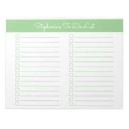 Simple Sage Green 8.5x11 Two Column Checklist Anteckningsblock