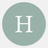 Simple Sage Grönt Monogram Bröllop