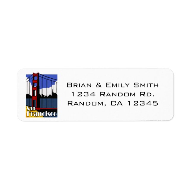 Simple San Francisco golden grind adressetiketter Returadress Etikett (Framsidan)