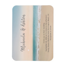 Simple Sandy Beach bröllopsinbjudan Magnet