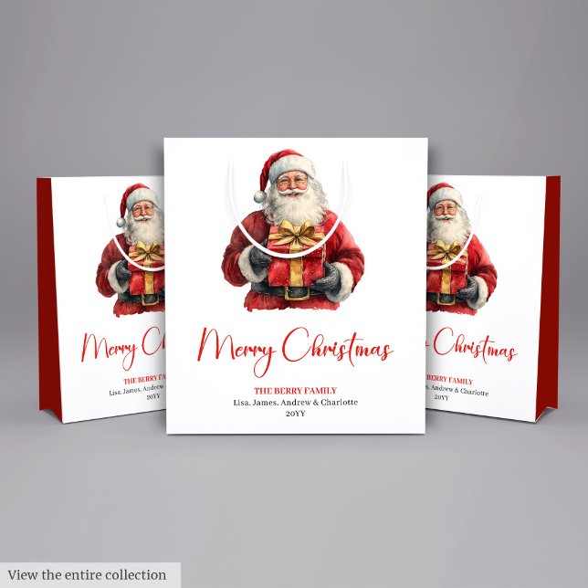 Simple Santa Claus Stylish Modern Holiday Gift Bag (Simple Santa Claus Stylish Modern Holiday Gift Bag)