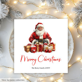 Simple Santa Claus Stylish Modern Holiday Napkin Pappersservett