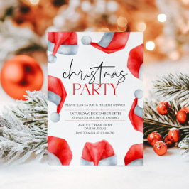 Simple Santas Hat jul Party Inbjudningar