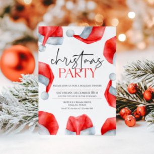 Simple Santas Hat jul Party Inbjudningar