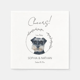 Simple Schnauzer Hund Bröllop Cocktail Napkins Pappersservett