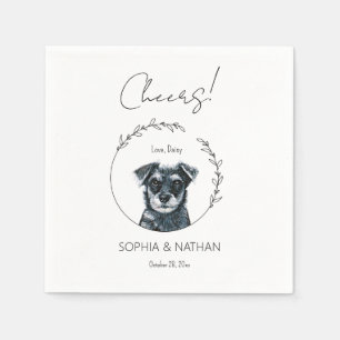 Simple Schnauzer Hund Bröllop Cocktail Napkins Pappersservett