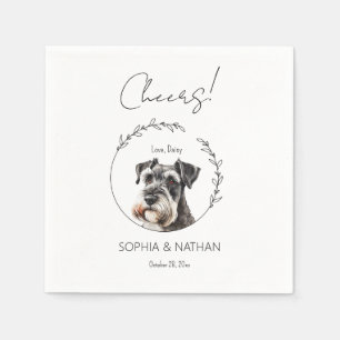 Simple Schnauzer Hund Bröllop Cocktail Napkins Pappersservett