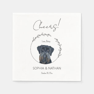 Simple Schnauzer Hund Bröllop Cocktail Napkins Pappersservett