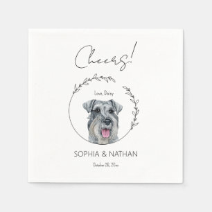 Simple Schnauzer Hund Bröllop Cocktail Napkins Pappersservett