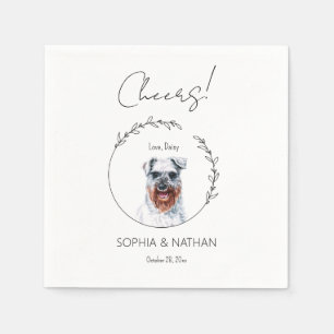 Simple Schnauzer Hund Bröllop Cocktail Napkins Pappersservett