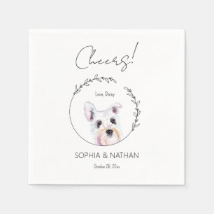 Simple Schnauzer Hund Bröllop Cocktail Napkins Pappersservett