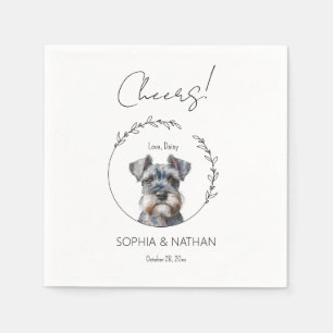 Simple Schnauzer Hund Bröllop Cocktail Napkins Pappersservett